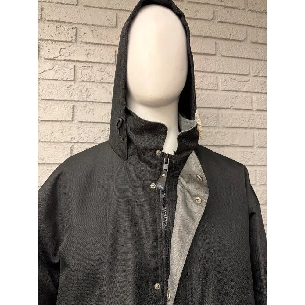 US Basic Men’s Black Hooded Utility Parka Jacket Size XL